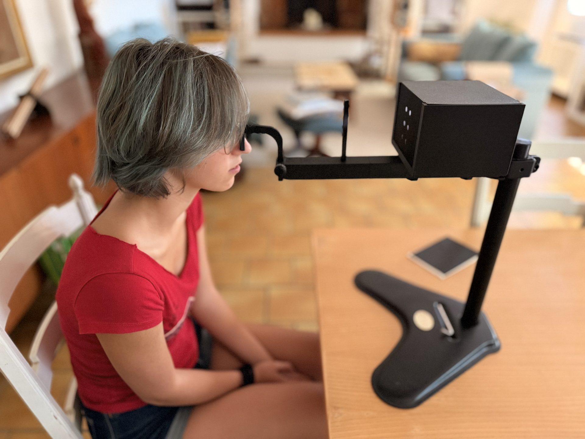 Une séance d'orthodiplopie au diploscope, dans un Centre Cohérence